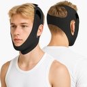 Chin Strap for Sleeping, Anti Snoring Devices for Men and Women | Effective Stop Snoring Solution, Adjustable V-Line Mask Elasticity, Anti Snoring Chin Strap Breathable and Reusable (Black)