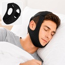 Anti Snoring Chin Strap for Sleeping, Adjustable Breathable Sleep Support with Secure Fit, Soft Comfortable Jaw Support Strap for Men & Women, Stays in Place for Quiet Restful Sleep