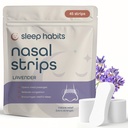 SleepHabits 45PC Breathing Strips, Non-Toxic 3rd Party Tested Nose Strips for Breathing | Nasal Strips for Snoring Solution | Extra Strength Congestion Relief | Nasal Strips for Sleeping, Lavender