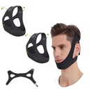 2 Pack Anti-Snoring Chin Strap, Adjustable Jaw Support, Black | Adjustable anti-snoring jaw strap, soft nylon spandex blend, comfortable all-night wear, two-pack for shared use