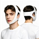 Anti Snoring Chin Strap for Sleeping, Snore Stopper, Stop Snoring Device | Breathable, adjustable chin strap. Soft jaw support keeps mouth closed. Reduces snoring. Fits men, women. Grey.