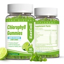Chlorophyll Gummies - with Zinc Vitamin B12 for Body Odor Deodorant* | Chewable Chlorophyll | Immune Support | Women | Vegan | 120 Gummies (Lemon)