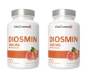 Diosmin Capsules, 120 Count, 1000 mg Serving, Vegan, Citrus Bioflavonoids 100% Vegetarian, Non-GMO & Gluten Free Diosmin Supplement with Max Strength - 2 Packs