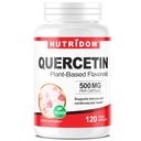 Nutridom Quercetin 500mg - Quercetin Dihydrate from Sophora Japonica Extract - Plant-Based Bioflavonoid for Immune and Cardiovascular Support - Non-GMO, Vegan, Gluten Free - 120 Vegetable Capsules
