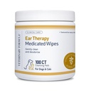 Veterinary Formula Clinical Care Ear Therapy Wipes for Dogs & Cats, 100 Ct | Pre-moistened formula, removes wax, debris and odor-causing buildup