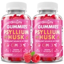 2 Pack Psyllium Gummies, 1500mg Psyllium Husk Supplement for Gut & Digestive Health, Regularity, Vegan, Sugar Free, Raspberry Flavor, 120 Count