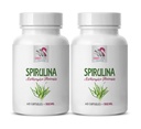 chlorella capsules - spirulina and chlorella capsules - SPIRUILINA 500MG - immune support supplement - hair skin and nails vitamins - spirulina chlorella powder organic - brain supplement - 2 bottles