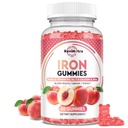 Iron Gummies with Zinc, Calcium, Vitamin C, B6 & B12 | Iron Supplement for Women, Men & Kids | Supports Anemia & Deficiency, Blood Builder & Cell Formation | Chewable Peach Flavor, 60 Gummies