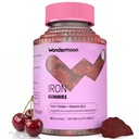 Wondermoon Iron Gummies for Women, Energy Support, Cherry Flavor, 60 Count | Iron Supplement with Vitamin C, B12, E, Folate for Iron Deficiency, Support Iron Levels, Energy & Stamina, Immunity Support