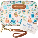KeepGoing Travel First Aid Kit - TSA-Approved Travel Size | First Aid Kit for Car, Hiking, Camping & Outdoor Emergencies, Stain and Water-Resistant Case