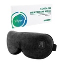 Heated Eye Mask for Dry Eyes, Cordless Warm Eye Compress, 4 Heat Levels, 4-Level Timing, 1000mAh Rechargeable, Blepharitis, Styes, Washable Cover, Travel, Gifts for Family(Black)