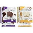 Power Crunch Protein Wafer Bars, High Protein Snacks, Triple Chocolate 1.4 Ounce (12 Count) and Peanut Butter Crème 1.4 Ounce (12 Count)
