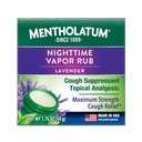 Mentholatum Nighttime Vaporizing Rub, Lavender Scent, Maximum Strength Cough Suppressant, Topical Chest Rub & Analgesic Ointment, Soothing Vapors Relieve Aches & Pains Due to Cold & Cough, 1.76 oz