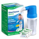SinuCleanse Soft Tip Micro-Filtered Sinus Rinse Kit with 30 Saline Packets | All-Natural Filtered Nasal Wash System Relieves Nasal Congestion Due to Cold & Flu, Dry Air, Allergies, Made in USA