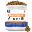 Dog Multivitamin Chews 150ct 40-in-1 Dog Vitamins and Supplements Chewable Contain Probiotics Omega-3 Glucosamine, Multivitamin for Dogs Skin Coat Heart Joint Liver Brain Eyes Immune Support