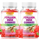 softbear 2 Pack Psyllium Husk Gummies 1500mg, Strawberry Flavor 120 Count | Psyllium Husk Fiber Supplement for Gut & Digestive Health, Regularity Support, Vegan/Organic/Sugar Free