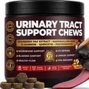 Urinary Tract Supplement for Dogs - Cranberry & Bladder Support | PAC cranberry, D-mannose, marshmallow root, quercetin and probiotics; bacon flavor; 140 soft chews