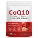 CoQ10 200mg Supplement with MCT Oil - High Absorption Coenzyme Q10 Ubiquinone Softgels - Supports Heart Health, Cellular Energy Production & Antioxidant Wellness - Non-GMO, Gluten-Free - 120 Softgels