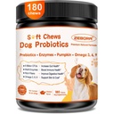 ZEBORA Probiotics for Dogs, Digestive & Itch Relief, 180 Soft Chews