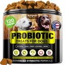 Probiotics for Dogs with Digestive Enzymes & Prebiotics - Sensitive Stomach | Gut Health, Yeast Balance, Immune Support, Itchy Skin, Puppies & Seniors, Small & Large Breeds - Soft Duck Chews, 180 Count