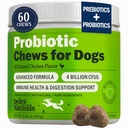 Deley Naturals Dog Probiotics Chews - 4 Billion CFU Dog Probiotics, Prebiotics, Enzymes for Digestion & Gut Health - Smaller Soft Chews, Lower Calories, Same Active Ingredients - USA Made - 60 Count