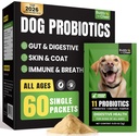 Probiotics for Dogs - Digestive & Gut Health for Sensitive Stomachs ，Dog Probiotics Powder for Skin & Coat, Breath and Immunity with 11 Strains, 4 Prebiotics, 5 Enzymes, Pumpkin, 60 Packets, Chicken