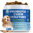 Probiotics Dog Allery Chews for Dogs, Improve Itchy Skin Itchy Ears, Yeast Balance, Gut Health, Probiotics (10 Billion CFU) for Dog Immune Health & Allergy Relief Chews + Vitamins Blend 60 Counts