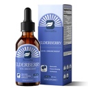 Elderberry Syrup Black Elderberry Drops with Ginseng, Quercetin, Panax Ginseng, Vitamin C and Zinc, Sambucus Liquid, Vegan