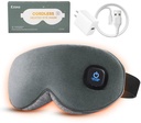 Ezona Heated Eye Mask, Cotton Cordless Warm Eye Compress Mask for Dry Eyes | Dry Eye Mask for Blepharitis & Sinus Migraine, Temperature & Timer Control for Travel, 10W Charger, Washable Cover, Gray