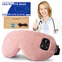 Cordless Heated Eye Mask for Dry, Tired Eyes, Hot Compress with Flaxseed Nose Bridge for Better Blackout & Focused Warmth, Rechargeable Warm 3 Heat Levels, 4 Timers, No Microwave Needed, Pink