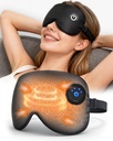 Heated Eye Mask FSA- HSA Eligible Cordless Pure Mulberry Silk Eye Mask for Dry Eyes Relief with 3 Adjustable Heat Settings,1500mAh Rechargeable & Washable Eye Cover for Travel Sleep Therapy