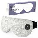 Silk Cordless Heated Eye Mask, Fast Heat Electric Warm Compress for Dry Eye | Electric Warm Eye Mask for Airplane Sleeping, Blackout Eye Mask for Travel, Idea for Women/Men (Grey)