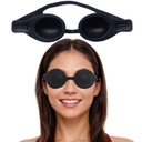 Small-Face Silicone Moisture Chamber Glasses (Semi-Matte Black) | Hydrating, Adjustable Strap, 3D, Reusable Sleep Eye Mask, For People with Dry Eyes and CPAP Users