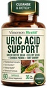 Uric Acid Support - Green Coffee Bean Celery Seed Chanca Piedra Turmeric Tart Cherry Vitamin B6 & Cranberry Extract – Kidney & Joint Support – 14 Herb Cleanse & Detox – 60 Vegan Caps -30 Days Supply