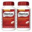 Fibercon, Constipation Relief, Fiber Therapy, 140 Coated Caplets, Pack of 2 | Works in as little as 12 hours, insoluble fiber for relief of occasional constipation & irregularity, no gas or bloating