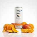 TATU Ready-To-Drink Protein Infused Water - Juicy Orange Mango (12 cans). 15 grams of whey protein isolate, 0 grams of sugar, only 70 calories. Gluten Free, lactose free.