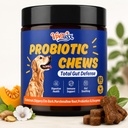 Advanced Dog Gut & Immune Support - Probiotics for Dogs Upset Stomach & Gas Relief with Pumpkin, Slippery Elm,Colostrum & Digestive Enzymes, (Duck Flavor 90 ct)