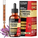13in1 Adrenal & Focus Support Supplements Liquid Drops with Astragalus, Wood Betony, Rhodiola, Ashwagandha, Bacopa, Eleuthero, Gotu Kola, Holy Basil, and More - 30 Days Supply - 1FL Oz