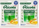 Ricola Max Honey Lemon Throat Care Large Bag | Cough Suppressant Drops | Dual Action Liquid Center | Soothing Long-Lasting Relief - 34 Count (Pack of 2)