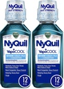Vicks NyQuil Severe with VapoCOOL Nighttime Cough, Cold and Flu Relief Liquid, Berry, 12 Fl Oz (Pack of 2)
