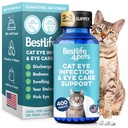 Cat Eye Infection & Vision Care Support, Holistic Vision Support for Cats & Kittens, Soothes Eye Infections, Conjunctivitis, Swelling, and Discharge, Easy to Use, 400 Odorless, Tasteless Pills | Holistic Vision Support for Cats & Kittens, Soothes Eye Infections, Conjunctivitis, Swelling, and Discharge, Easy to Use