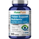 NusaPure Vision Support Nutrients, Non-GMO, 60 Tablets - 60 Servings | Dietary Supplement, Vitamin & Mineral Blend, Calcium, Zinc, Selenium, Copper & Lutein, Suitable for Adults, Made in cGMP, USA