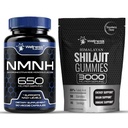 WELLNESS LABSRX NMNH Capsules and Shilajit Gummies Bundle, 2 Piece Set | 650mg Di-Hydro Mononucleotide with Himalayan Fulvic Acid Chewables, Energy & Anti Aging