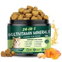 24-in-1 Dog Vitamins and Supplements, Dog Multivitamin Chewable for All Dog | Chondroitin Probiotics Omega-3 Glucosamine for Skin Coat Hip Joint Heart Gut Liver Brain Eye Immune Health, 90 Chews Chicken
