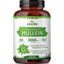 Zazzee Extra Strength Mullein Leaf 10:1 Extract, 60 Vegan Capsules | 2 Month Supply, Respiratory & Lung Support, Certified Kosher, 100% Pure Leaf Powder, Verbascum Thapsus, Non-GMO, Made in USA