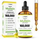 Mullein Drops for Lungs, USDA Organic Lung Detox and Cleanse Liquid with Marshmallow, Thyme, Astragalus, Orange Peel, Echinacea Alcohol & Sugar Free Extract for Smokers 4 Fl Oz