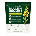 Vitanics Mullein Gummies, Mullein Leaf Extract for Lungs Support, 60 Count | Herbal mullein gummies for adults, crafted for a simple daily wellness routine with a delicious chewable gummy format.
