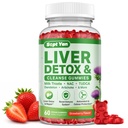 Liver Detox & Cleanse Gummies, Milk Thistle Supplement with TUDCA, NAC, Turmeric, Dandelion & Artichoke – Advanced Liver Support, Antioxidant & Immune Booster,Vegan Strawberry Flavor 60 Count