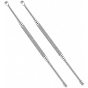 2 Pack - Stainless Steel Ear Spoon Portable Double-Ended Ear Pick Ear Wax Removal Tools Cleaning Ear Cleaner Spoon Spiral Ear Clean Tool