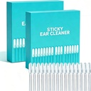 Sticky Ear Cleaning Stick,Reusable Ear Cleaning Tools with Soft Rubber Head, Adhesive Ear Pick for Ear Wax Cleaning, Home Personal Care Hygiene Kit 48Pcs